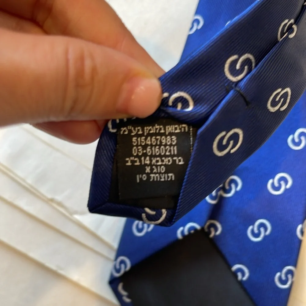 Blueman Paris Blue Patterned Tie silk tie